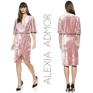 NWT Alexia Admor crushed velvet rose wrap dress 2X